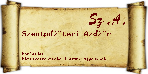 Szentpéteri Azár névjegykártya